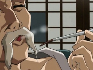 A group of hot gay anime studs in gangbang action
