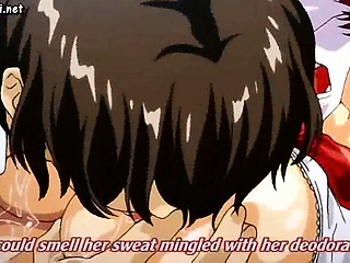 Busty hentai girl cumming wet