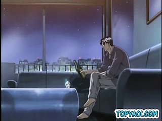 Hentai gay couple having hardcore anal sex between silk shee