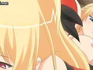 Naughty anime lesbians licking