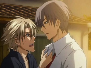 Sexy hentai gay lovers make out and having a love affair
