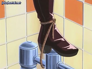 Tied up hentai drilled with toys