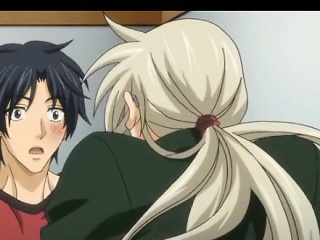 Two gay hentai kissing and having love in the bed