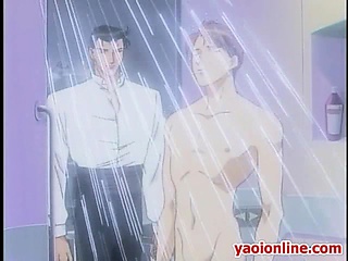 Two hentai gays having shower sensation